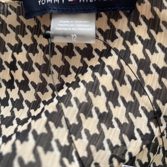 Tommy Hilfiger Houndstooth Smock-Waist Midi Dress sz 12 - Picture 2 of 7